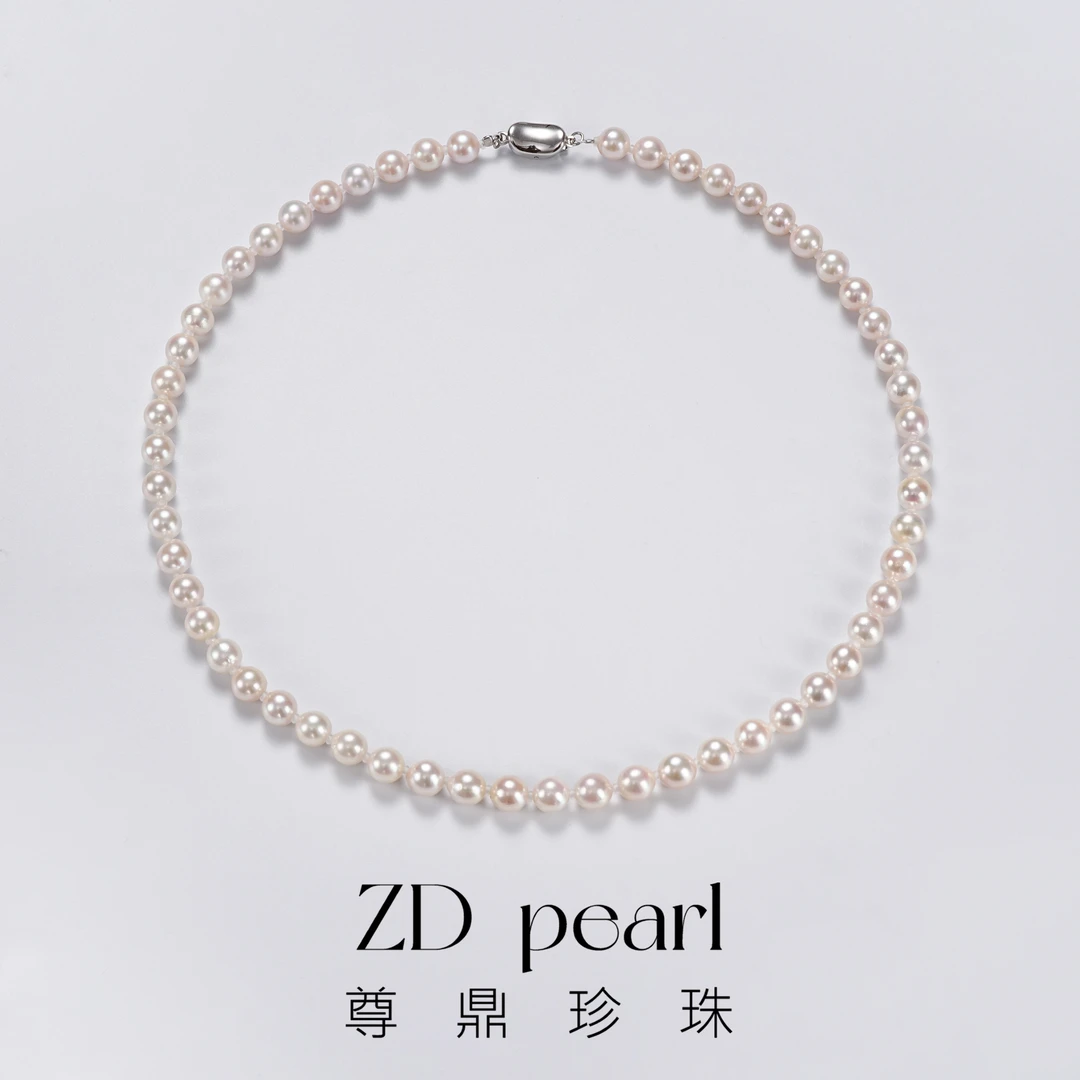 【TNS】尊鼎珍珠-S925银海水珍珠中国南珠全珠项链6-7mm正圆强光