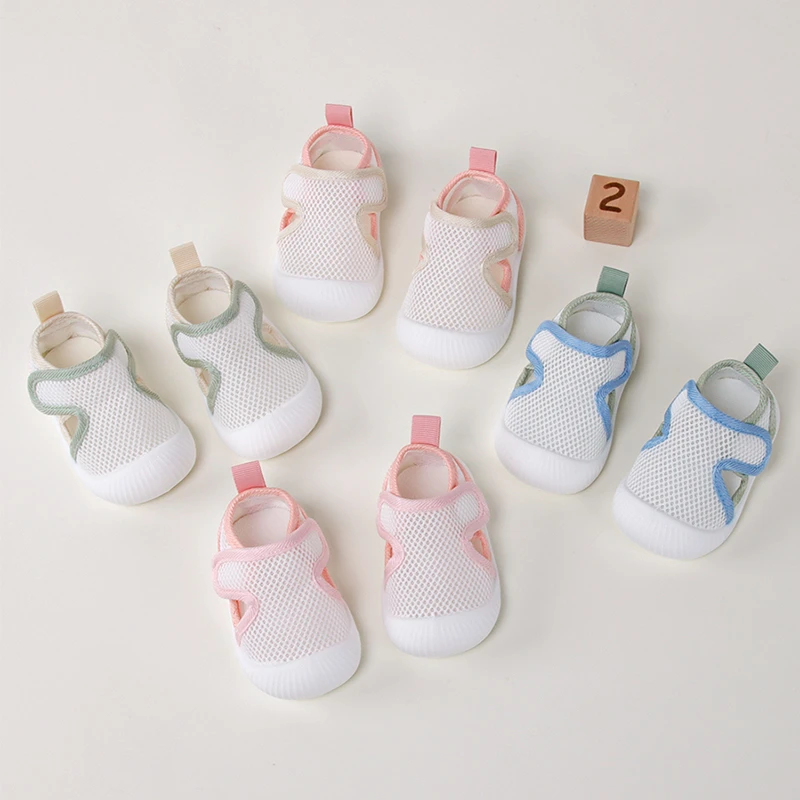 婴儿鞋袜软底夏季网眼男宝透气室内儿童鞋袜软底魔术贴鞋袜宝宝鞋