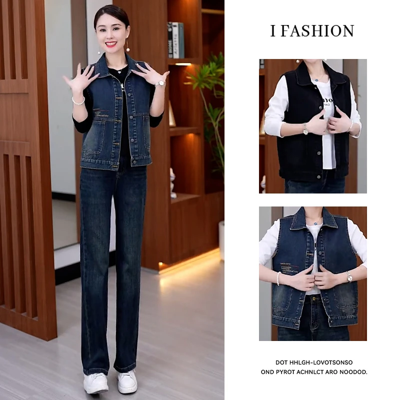 休闲短款无袖牛仔马甲女2025年秋季新款小个子显瘦减龄外套上衣