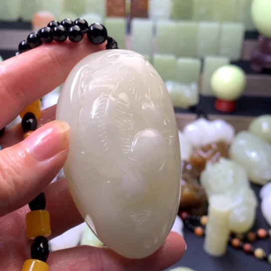 石材方解石手把件