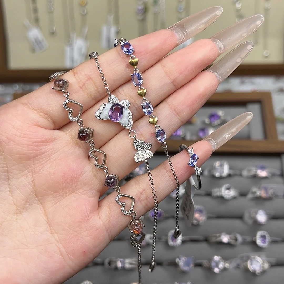 艾****烟晶手链银S925镶嵌