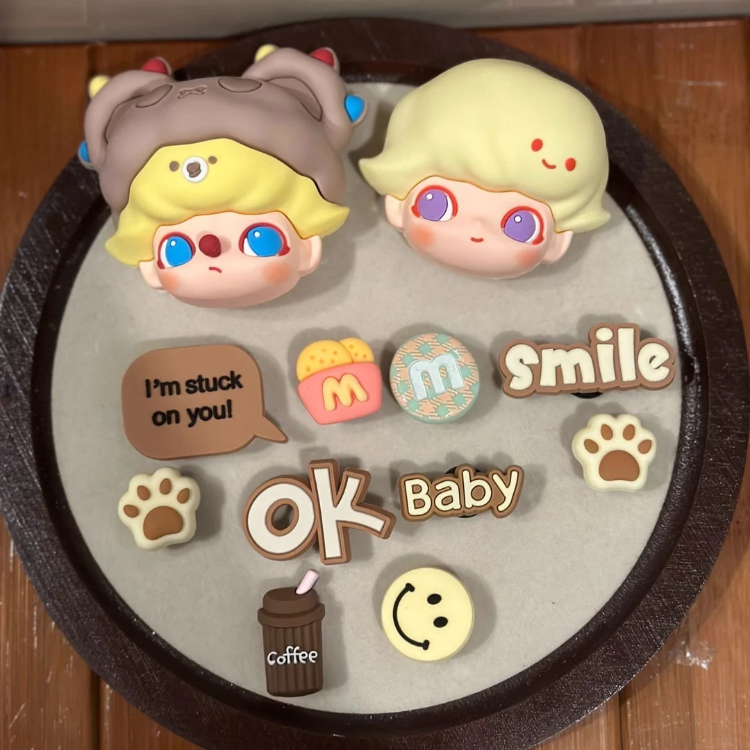 泡泡娃娃配件diy洞洞鞋扣百搭可拆卸小女孩配饰卡扣可爱dimoo鞋花