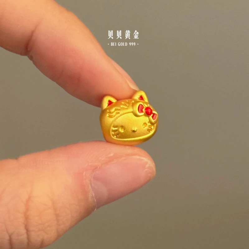 贝贝黄金 足金999 九尾狐kt 珐琅彩 转运珠 103