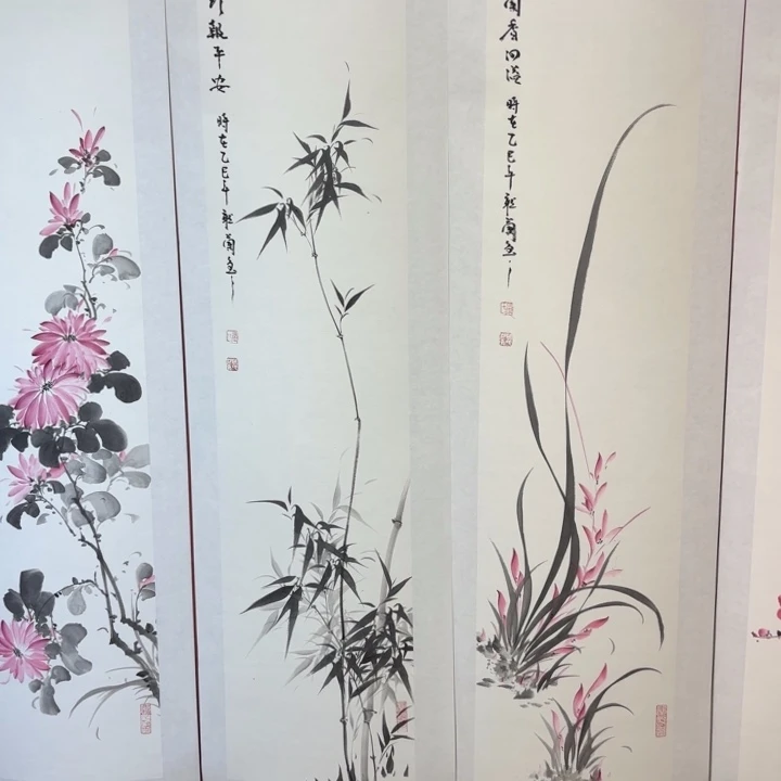 国画听兰老师花鸟