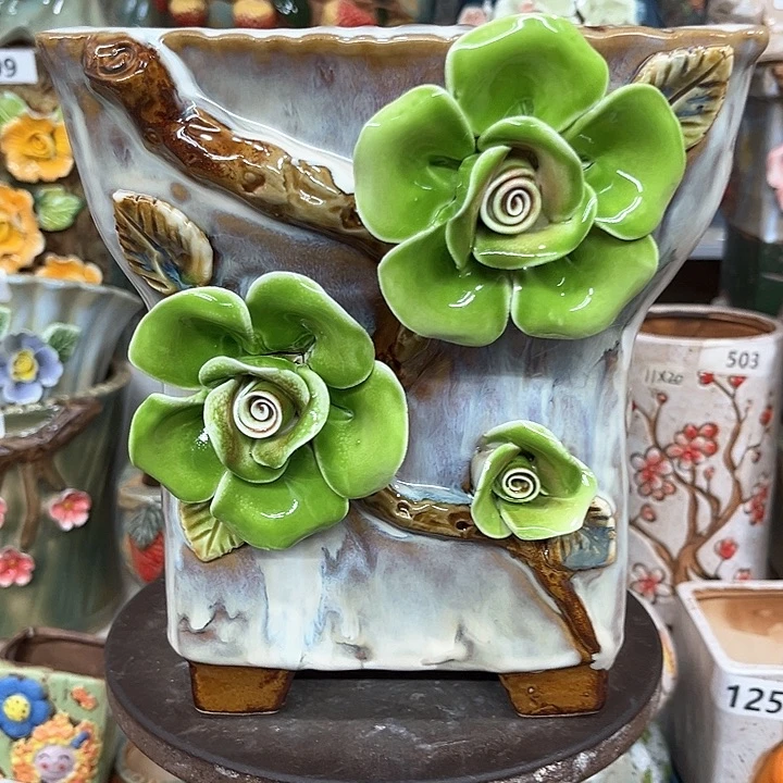 紫砂花盆粗陶材质多肉花盆