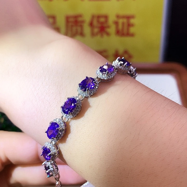紫晶手链银S925镶嵌