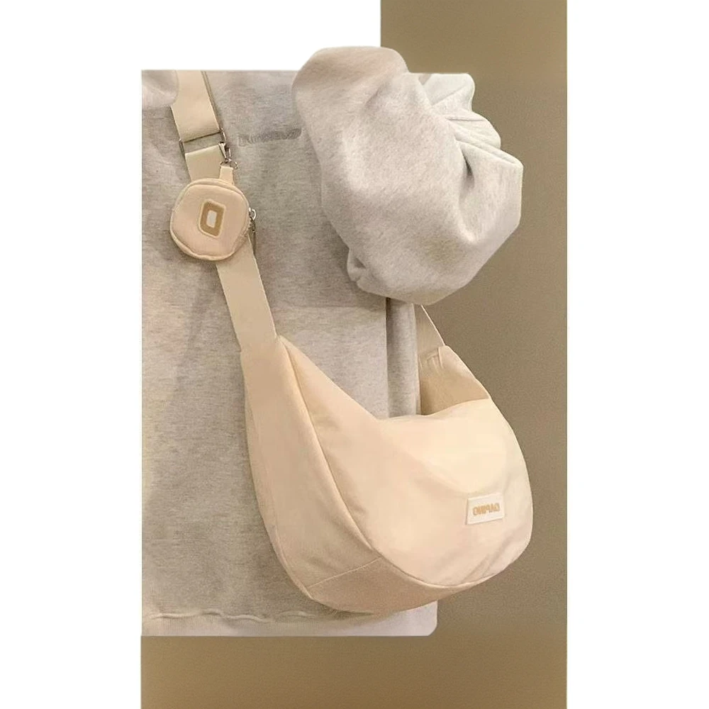 KQ 出欧订单大容量斜跨饺子包零钱袋两件套简约休闲单肩包0352