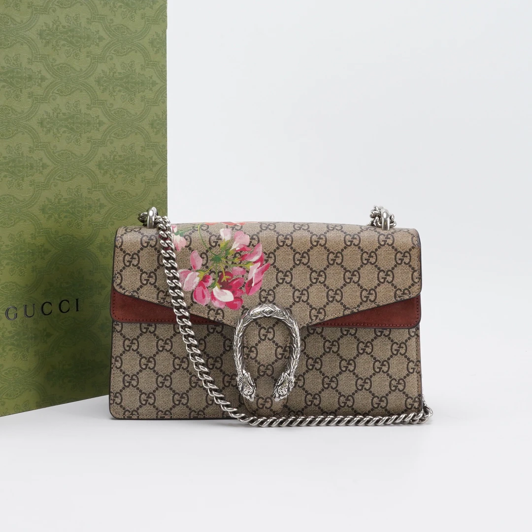95新 GUCCI/古驰 【白菜】酒神中号花卉款/BG22010591