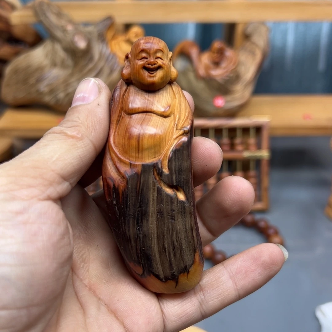 黄***子木崖柏木摆件手把件