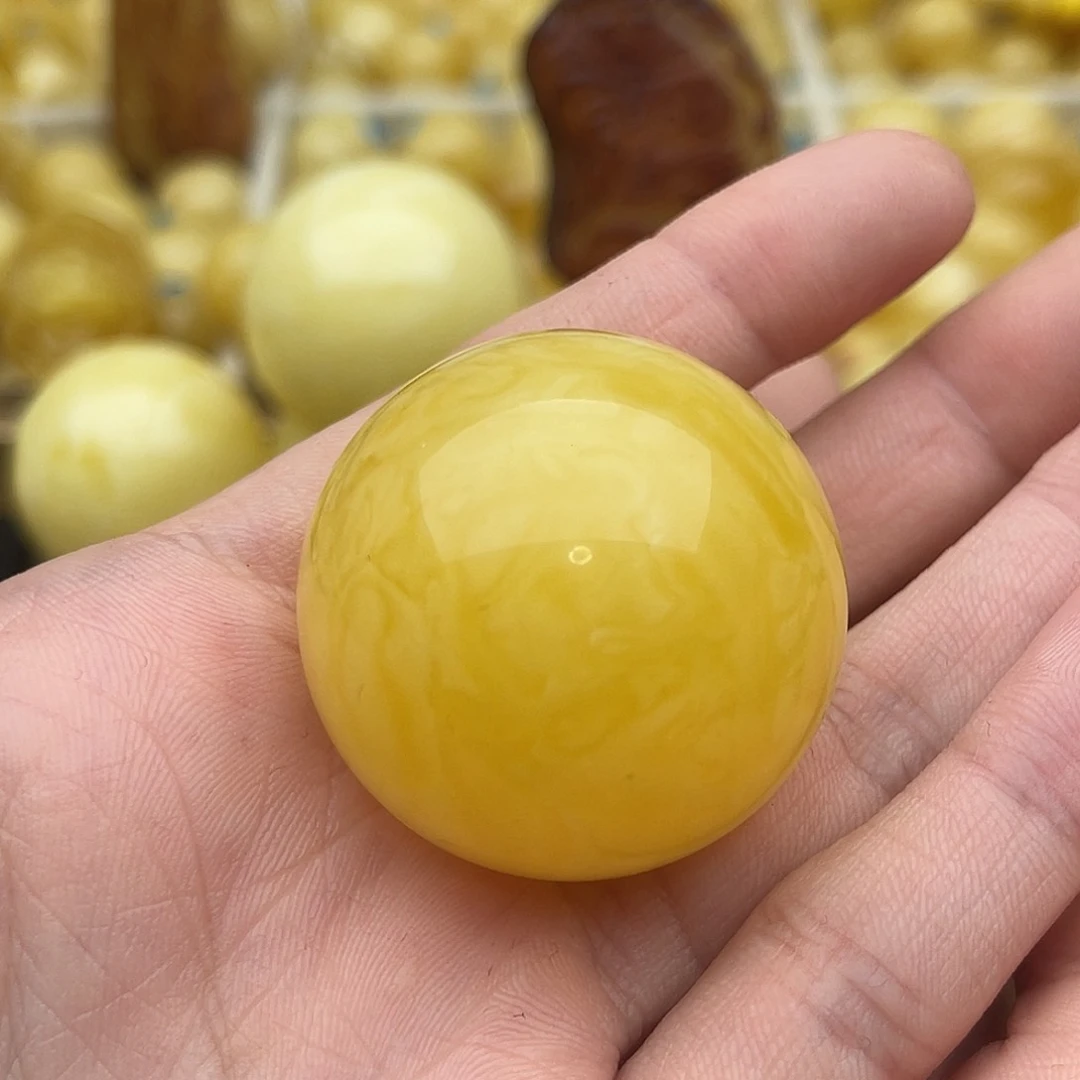 裸石琥珀未镶嵌凌*蜜蜡圆珠鸽