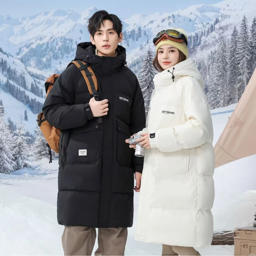 1156冬季新款中长款加厚外套保暖防寒男装休闲防风轻薄连帽上衣