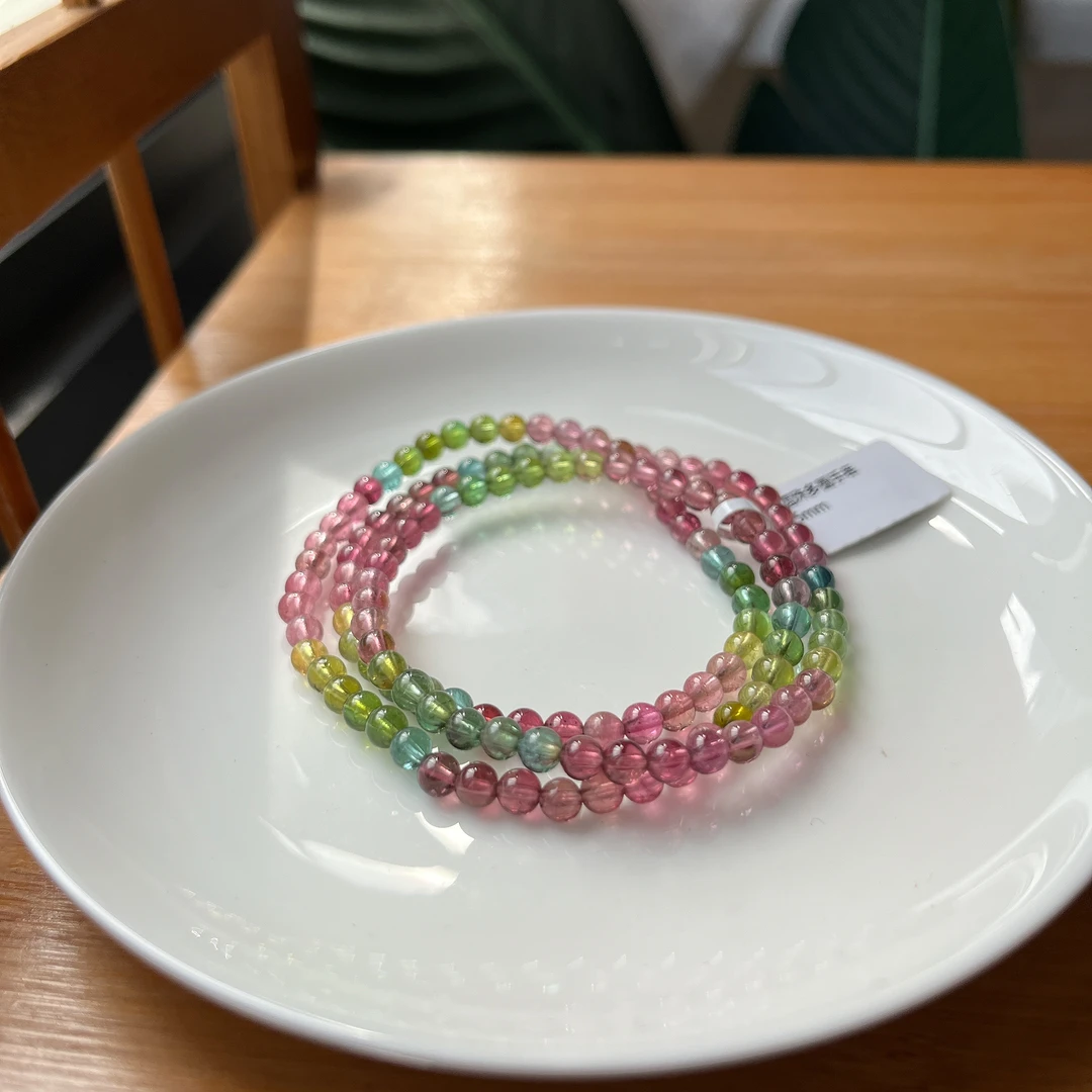 【郭老师】4.5-5mm玻璃体糖果碧玺圆珠多圈手串
