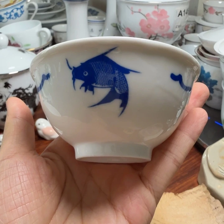 醴陵群力茶碗9厘米微瑕