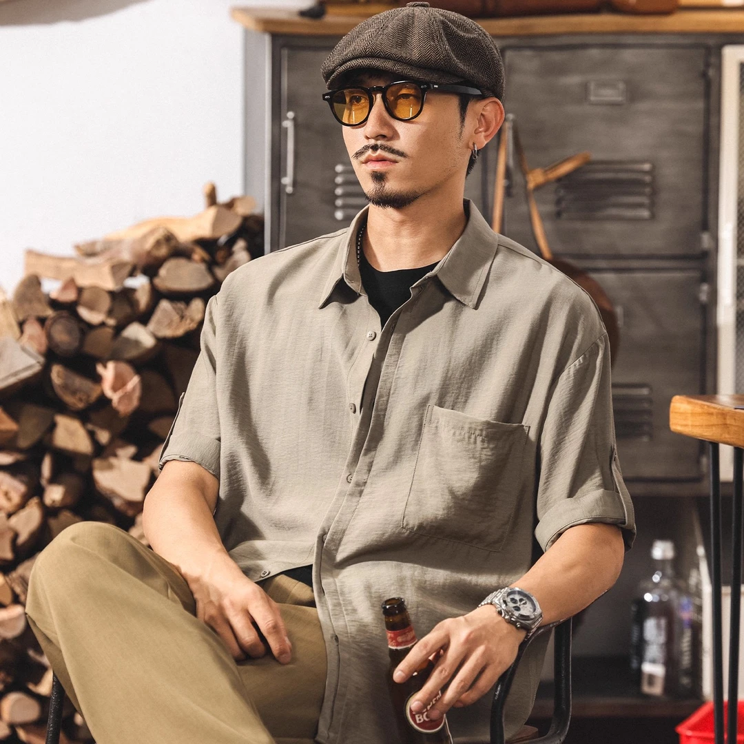 新中式国风男装短袖衬衫男夏季新款老钱风松弛感薄款休闲男士衬衣