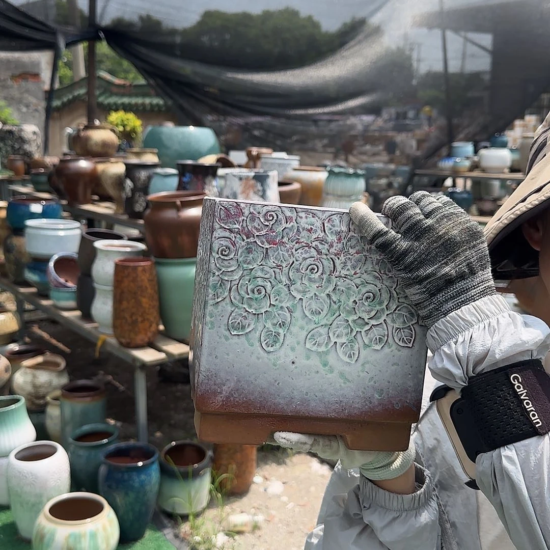 紫砂花盆王嫂花盆0718-217高20口19