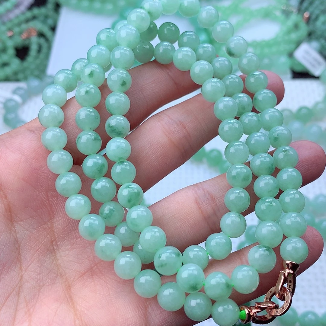 翡翠未镶嵌毛衣链卡7.5