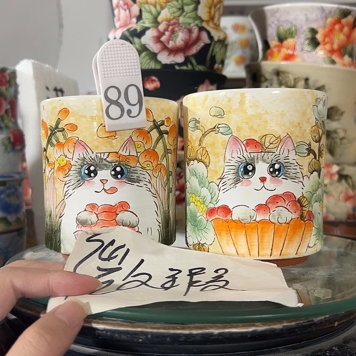 景德镇幸运花盆手绘韩式花盆