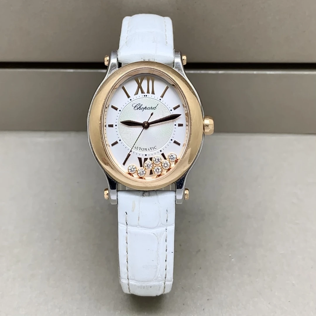 99新 Chopard/萧邦 快乐钻/鸽子蛋/278602-6001/31x29mm/间金