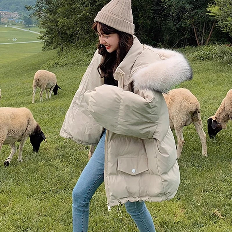 柒鼠/SevenRoo加绒毛领棉服高级穿搭港风设计短款外套时尚*1332