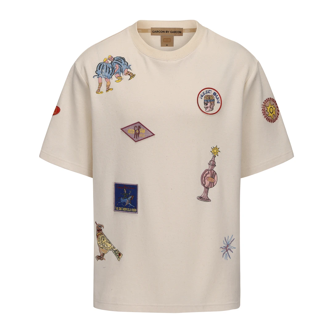 GARCON BY GARCON刺绣故事装饰标木棉短袖T恤