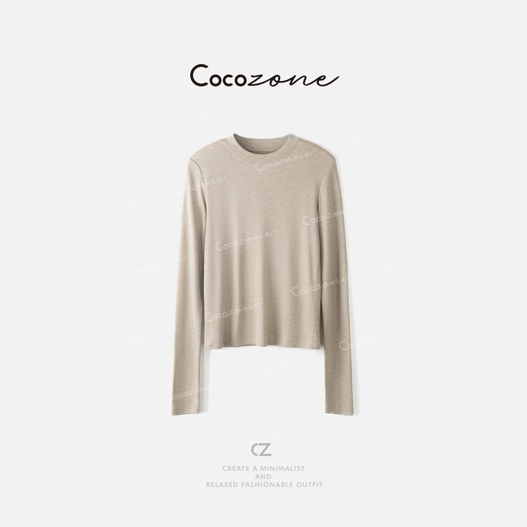COCO ZONE 刘一一【莱赛尔绵羊毛混纺】经典半高领T恤 CD1A1306