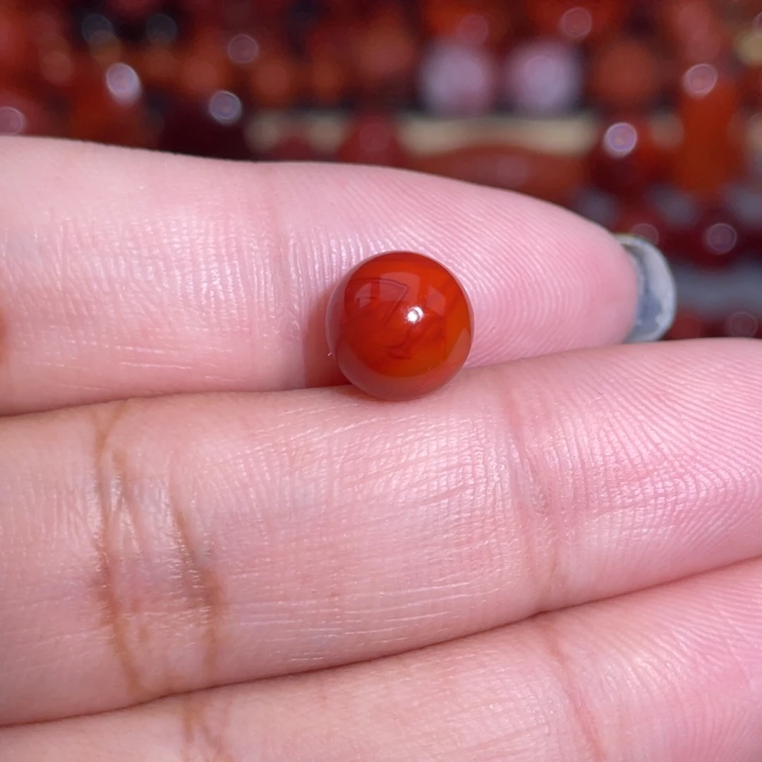 南红玛瑙未镶嵌瓦西圆珠卡8.7