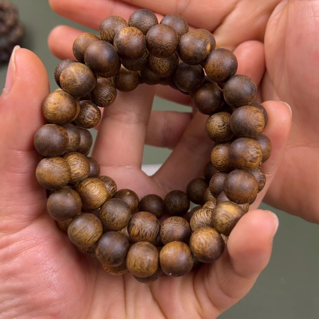 沉香手串海南老白棋圆珠单圈多样性发一1.0/8g➕