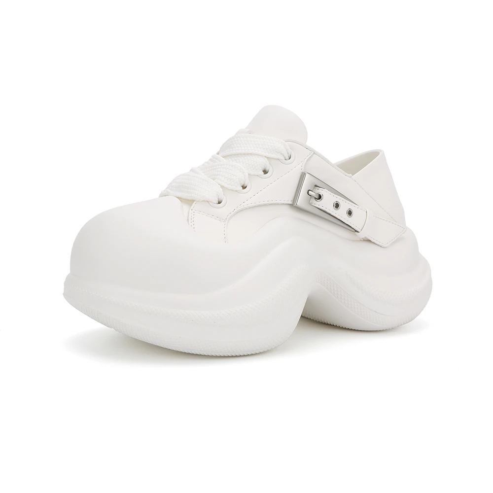 知足敏儿原创潮酷娃娃大头厚底增高松糕底两穿懒人女鞋105-1