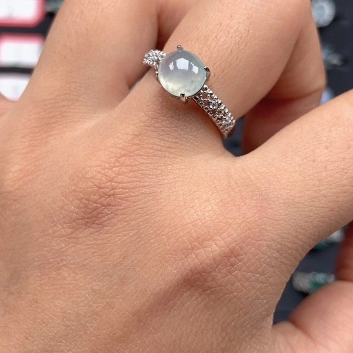 翡翠未镶嵌戒指戒指有棉