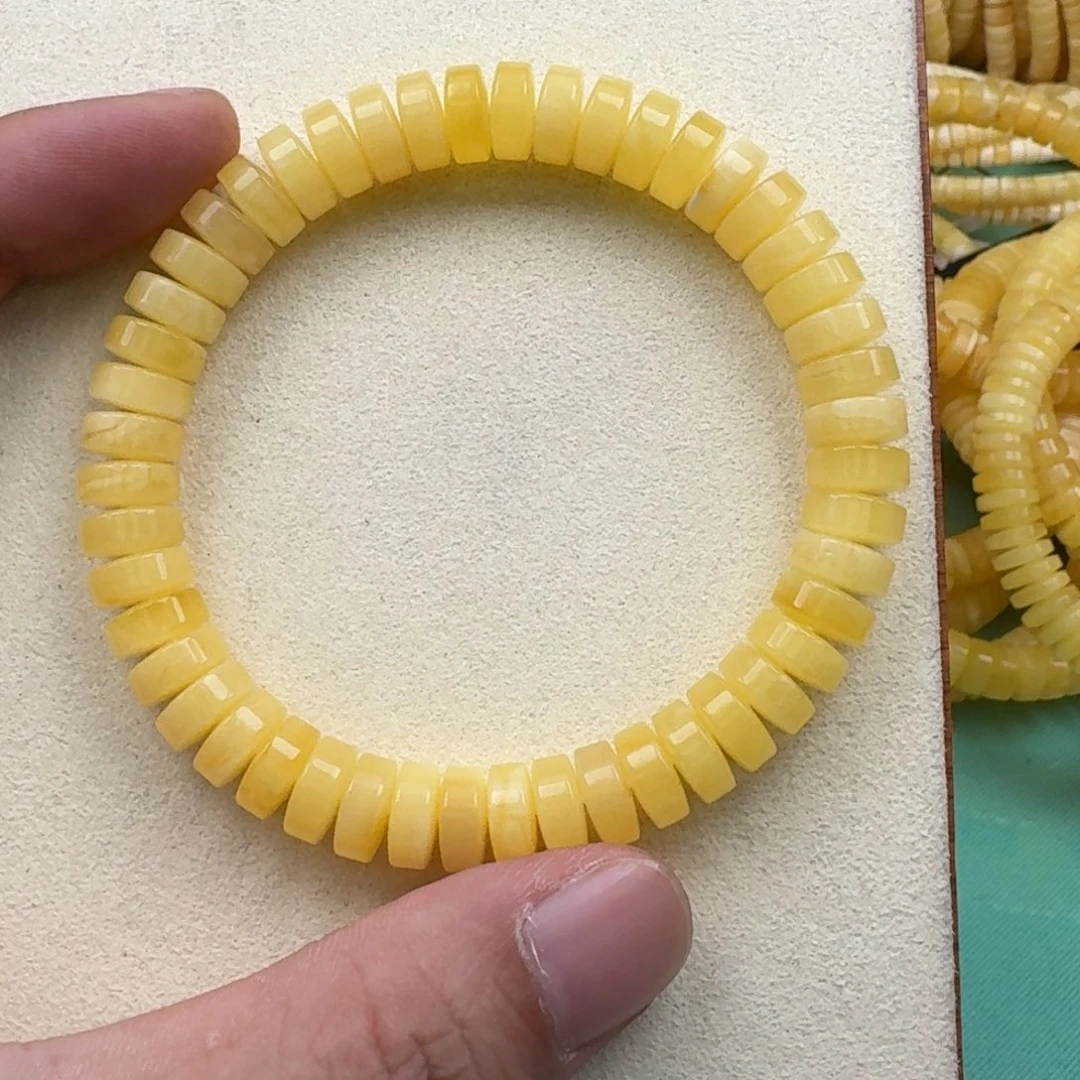 清***心手链琥珀未镶嵌9.5mm精工药片