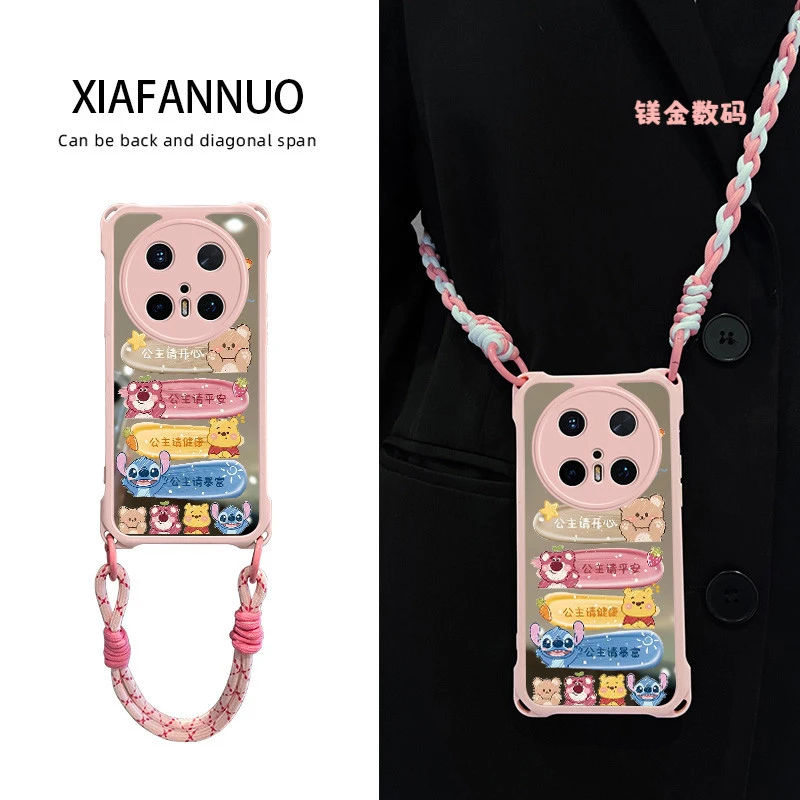 适用华为mate70手机壳mate60pro新款斜挎+镜头全包十mt70带挂绳女