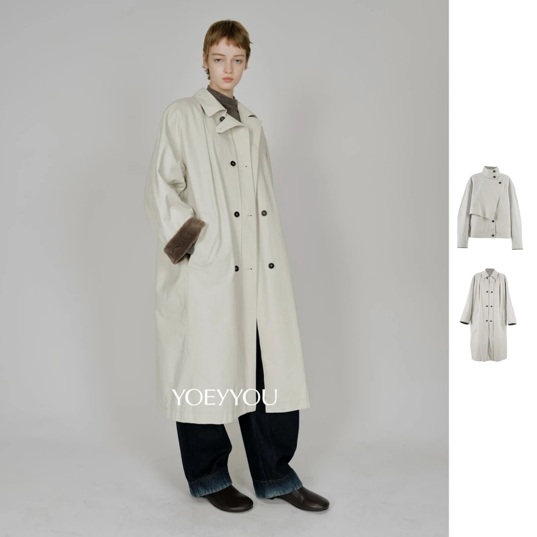 YOE YYOU 设计师品牌 25秋冬新品搭片式宽松夹克/0形双门襟大衣