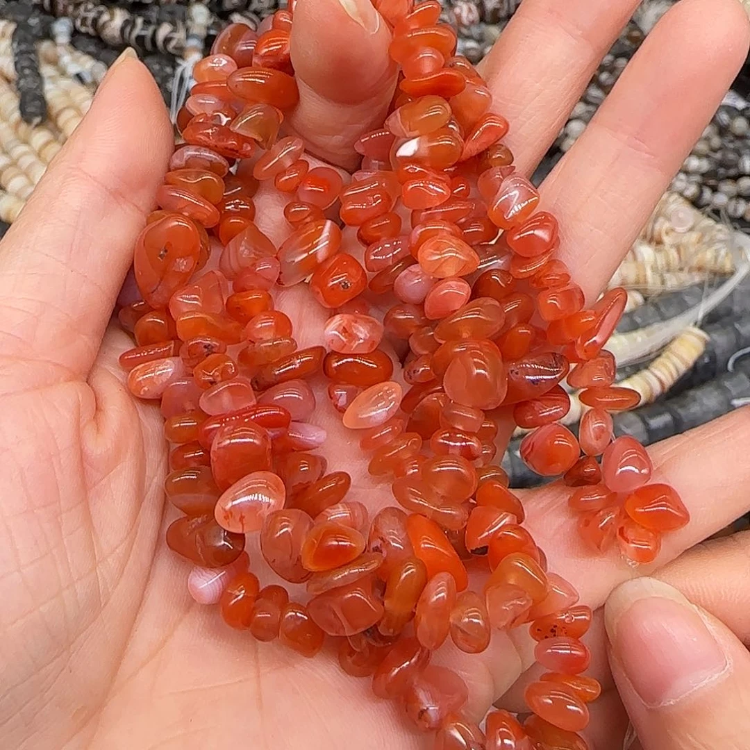 玛瑙/玉髓合金珠宝半成品南红6-8mm加长一条