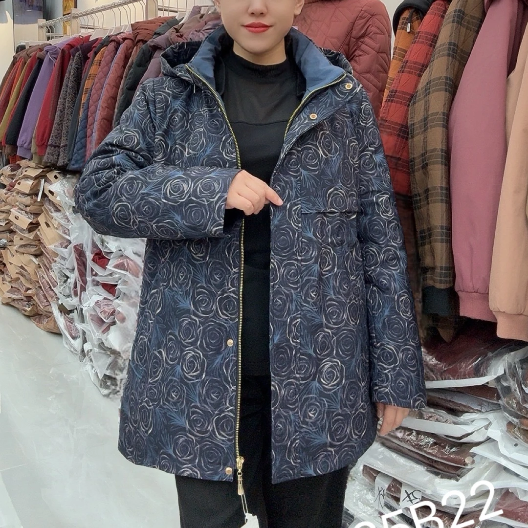 中老年妈妈冬季上新活里活面活帽羽绒服