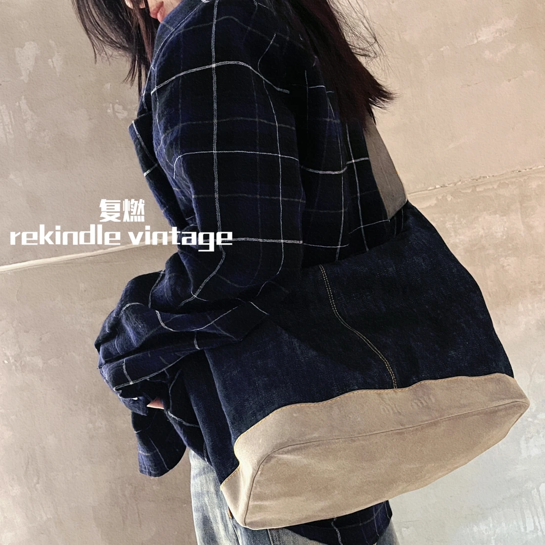 95新 MIU MIU/缪缪 复燃精选/牛仔丹宁斜挎包
