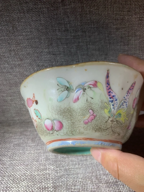 陶瓷当代仿古艺术品口有小磕供碗