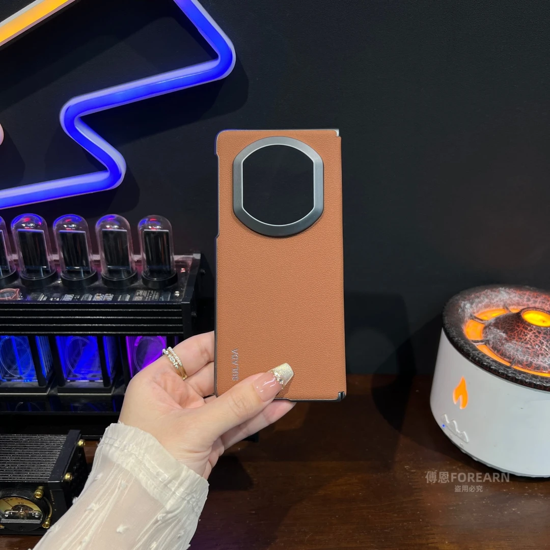 适用于华为matex7手机壳x7折叠屏保护套真皮中轴铰链磁吸后壳网红