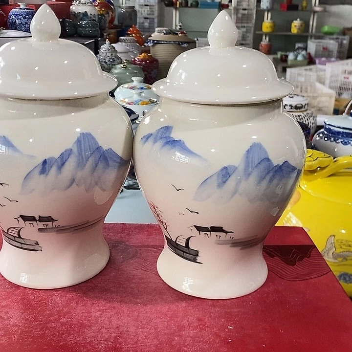 罐陶瓷茶叶罐密封罐家用摆件