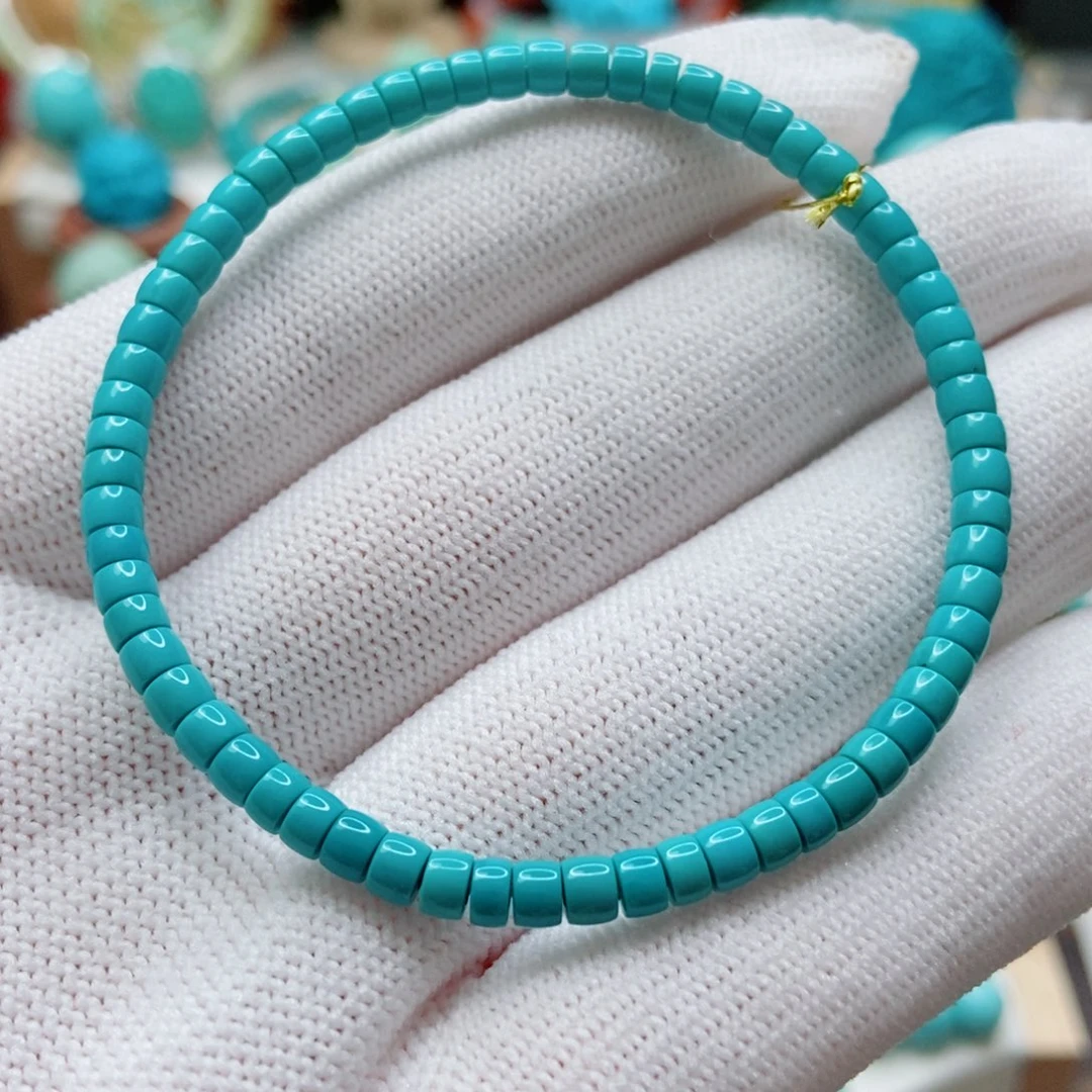 绿松石未镶嵌直切手串3.6m