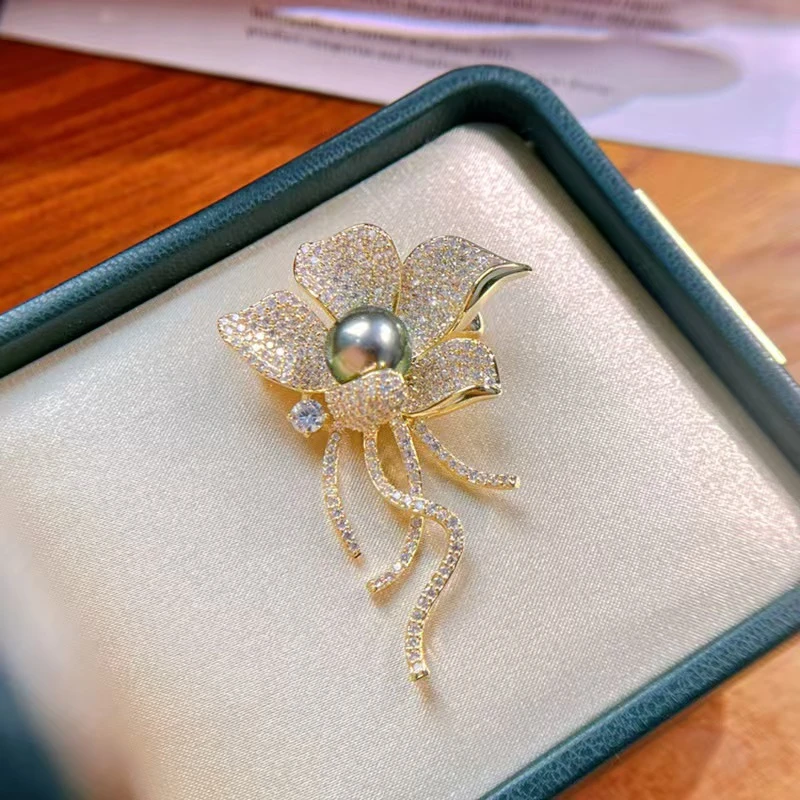 铜合金胸针 【米拉推荐】ML66-珍珠玫瑰花胸针