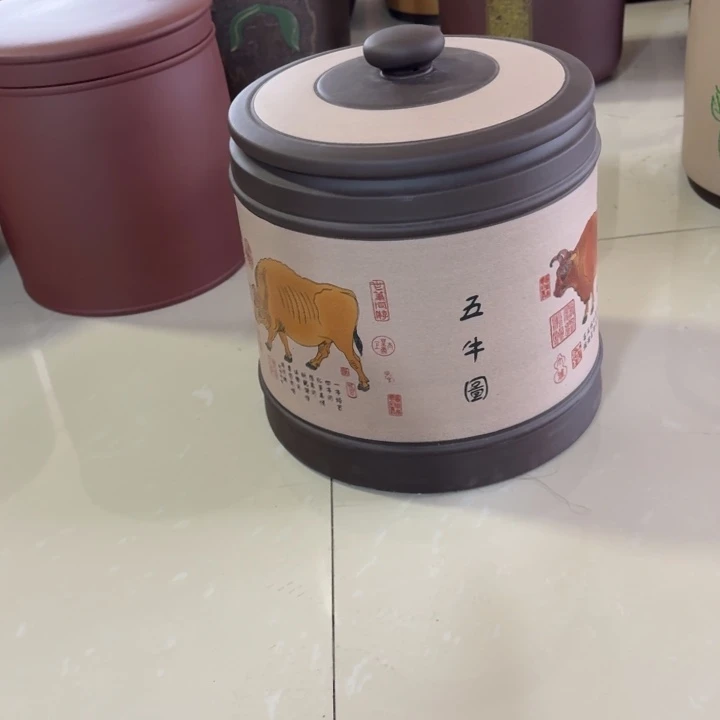 紫砂茶叶罐八饼罐