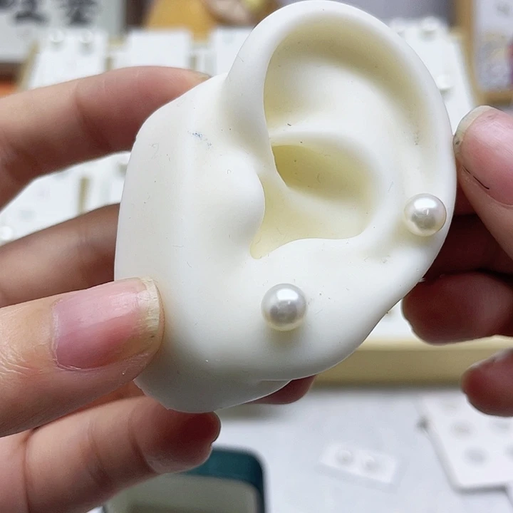 淡水珍珠耳饰银S925镶嵌棉****6