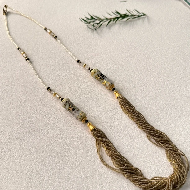 铜合金琉璃项链 【六六中古】孤品复古项链te4367链长74