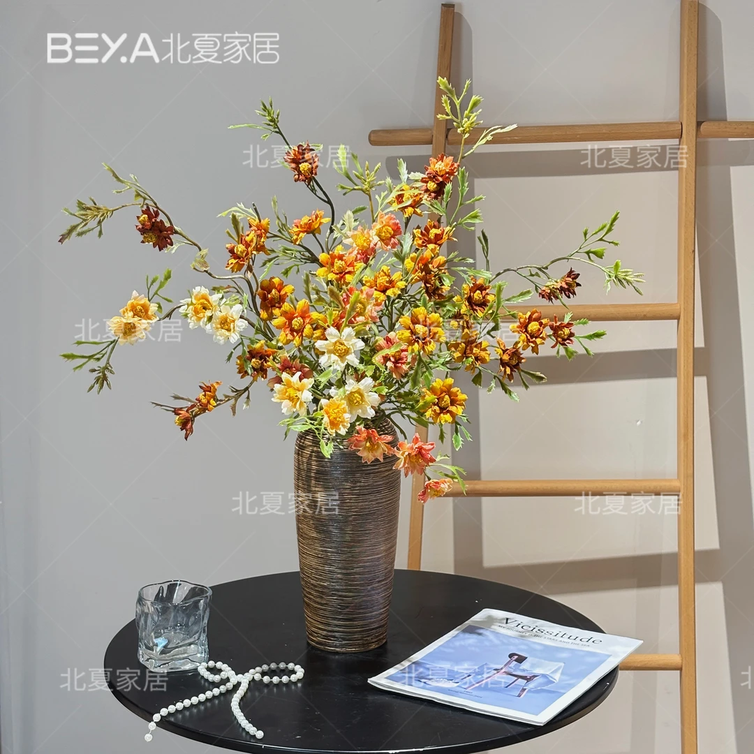 高品质仿真花野菊花客厅上档次花装饰餐桌花摆件假花摆件仿真花束