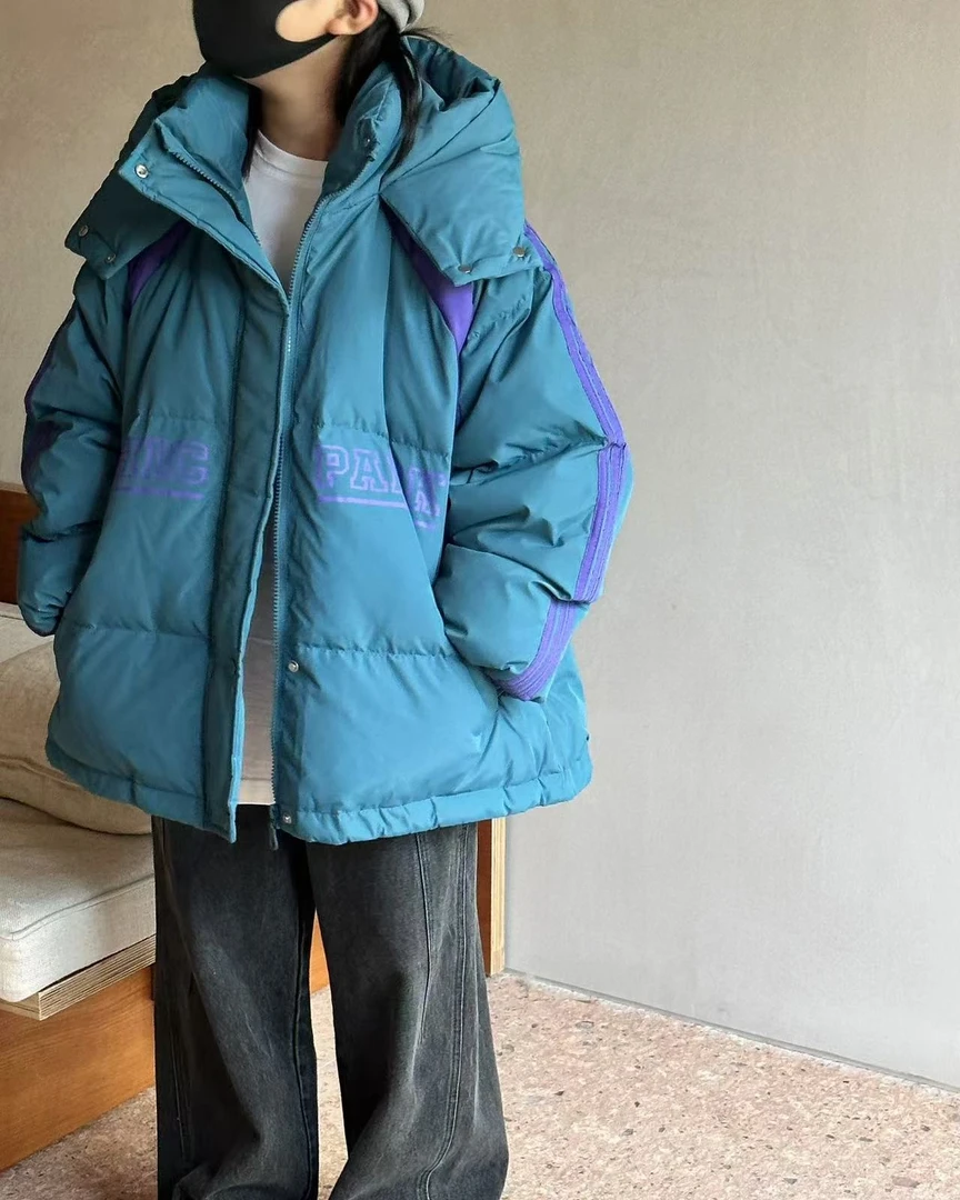 412254《绿》优选韩版儿童休闲百搭时尚连帽洋气羽绒服