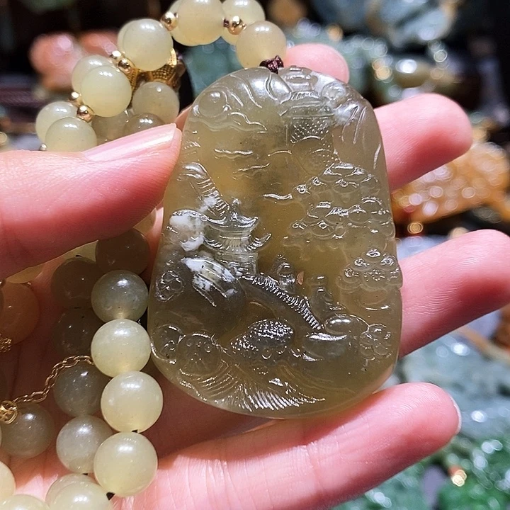 岫玉未镶嵌毛衣链