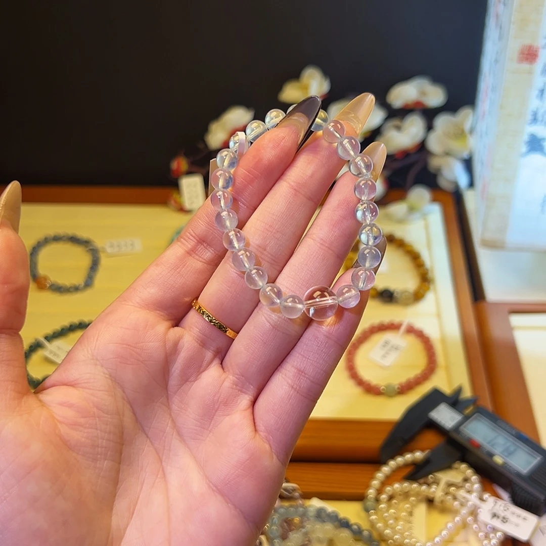 水晶手链银S925镶嵌-蓝2030