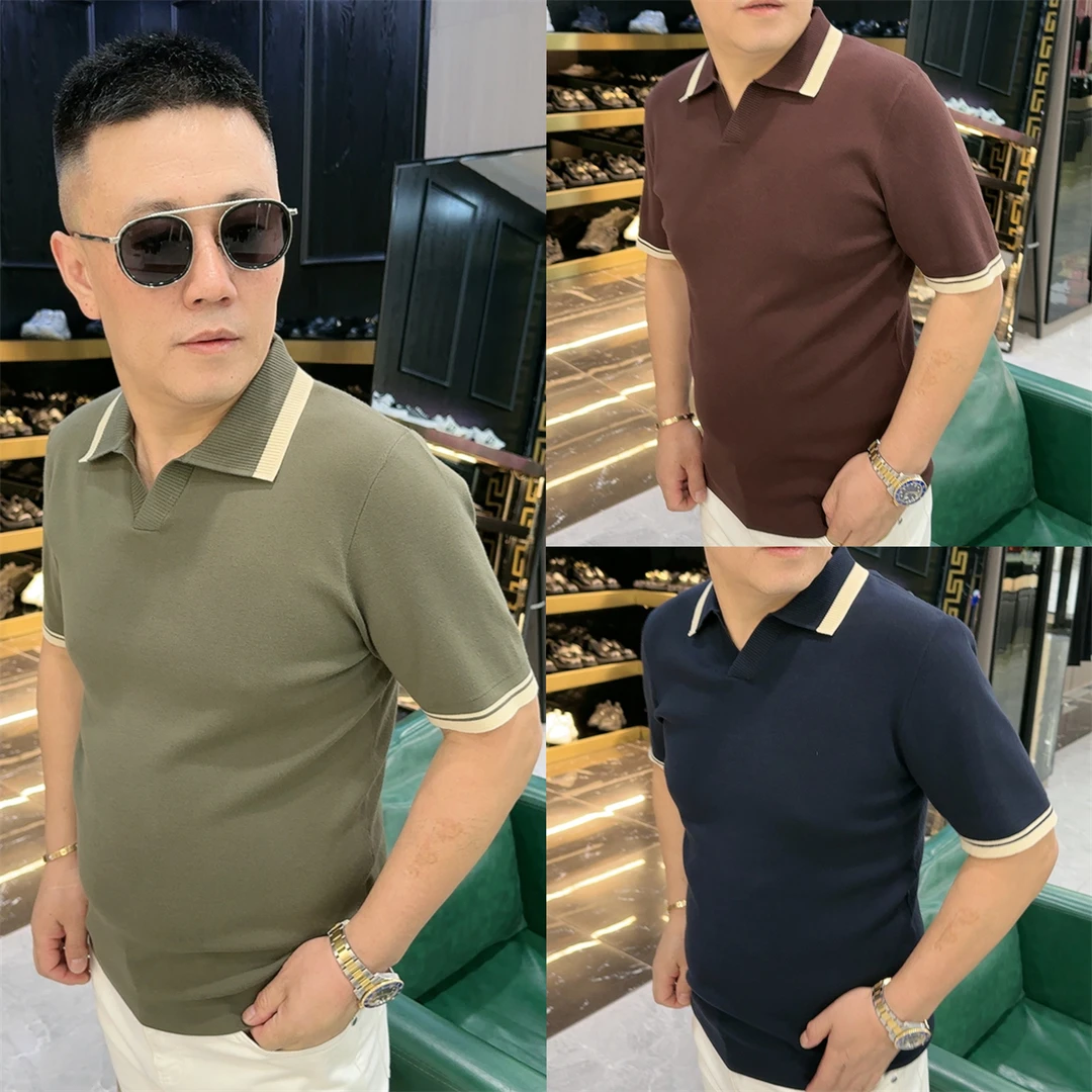 （EN）秋冬 新款 三色 V领 针织 短袖 POLO衫 11864