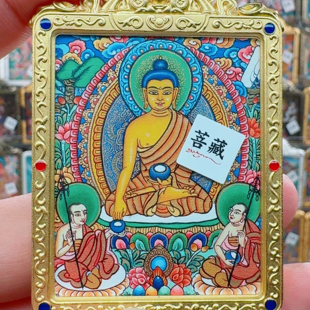 零***。吊坠释尊三尊 华藏 热贡