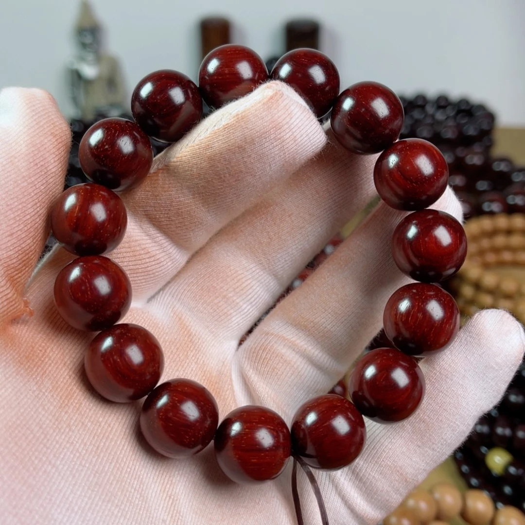 小叶紫檀手串/手链1.5高油润鳞底金星底色干净